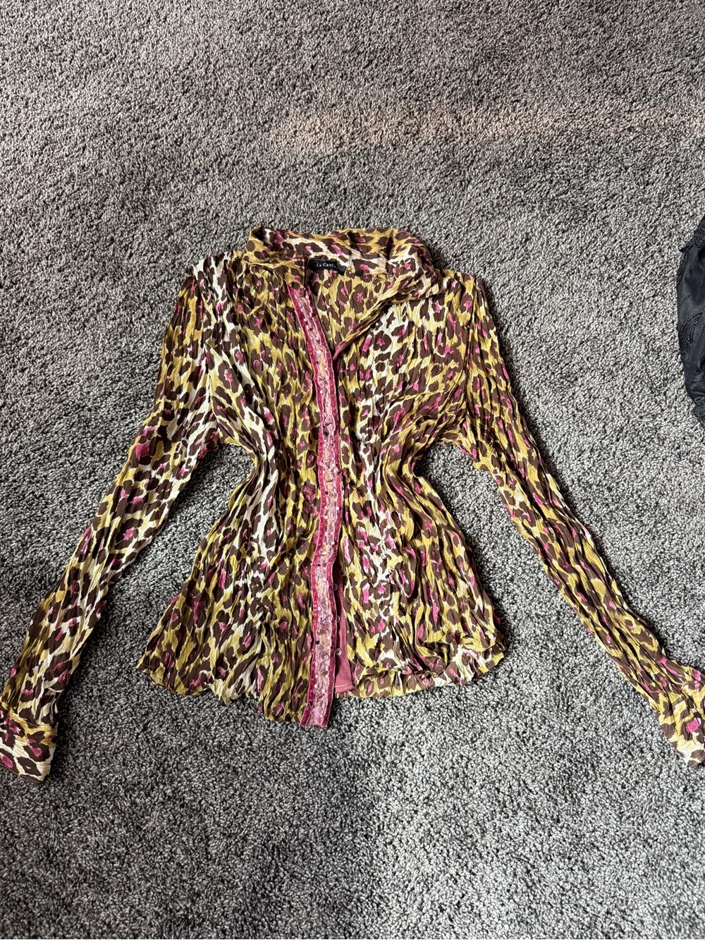 Women's Yellow & Pink Animal Print Button-Down Shirt